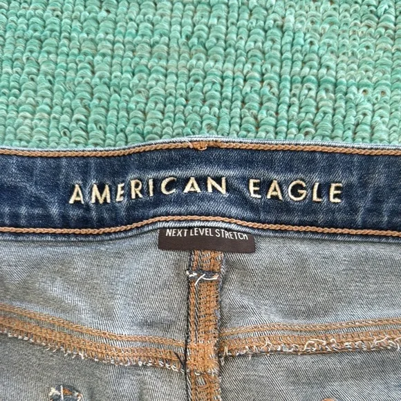 American Eagle Outfitters Blue Jean Shorts Cuffed Hem - Picture 2 of 5